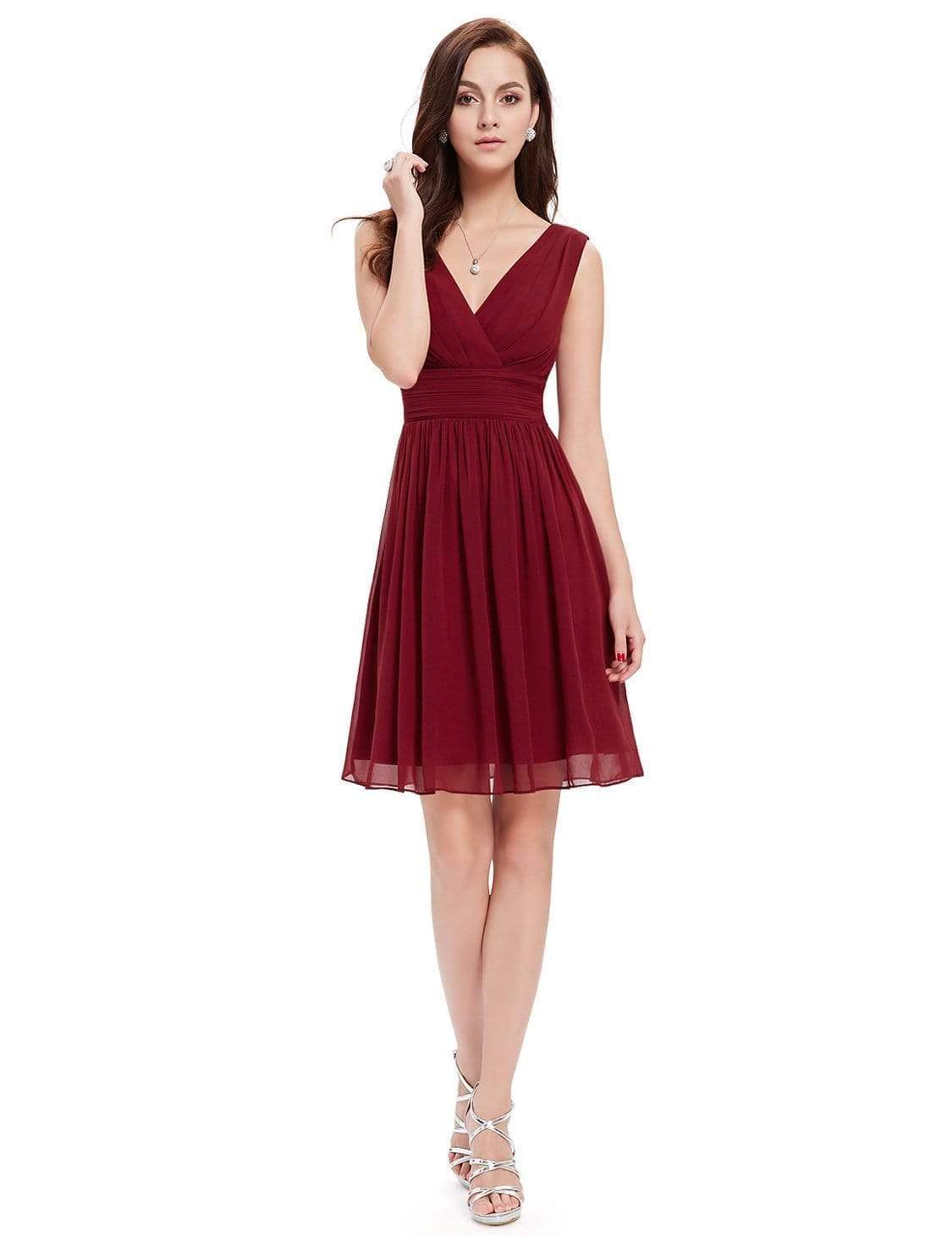 Knee length chiffon dress with clearance sleeves