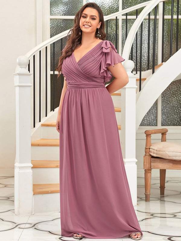 Plus size v sales neck dresses