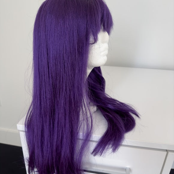 Long Dark Purple Wig with Bangs  HS Petite - MISS LESTER'S 